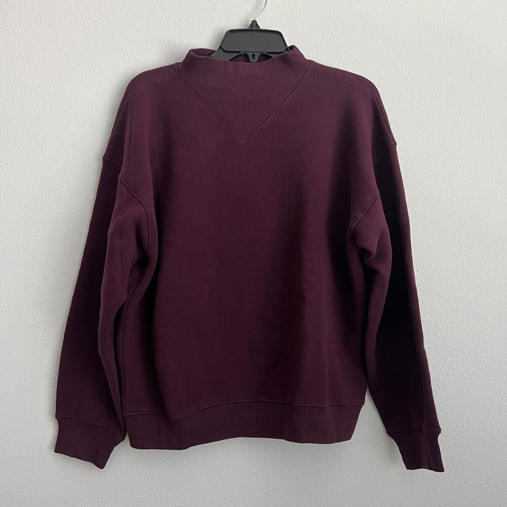 J Crew Heritage Terry Mockneck Sweatshirt Womens Small Forest Cherry